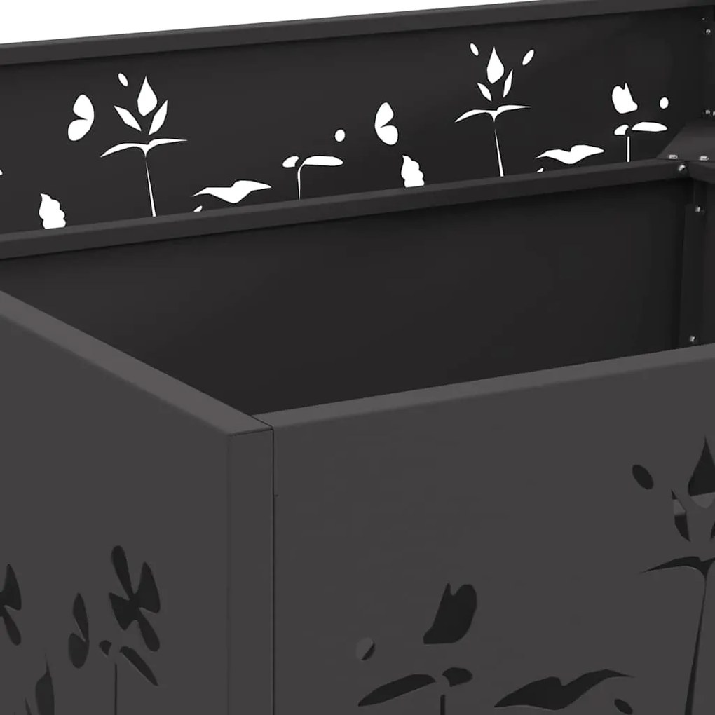 Fogueira Quadrada vidaXL Preta 80x80x30 cm Aço