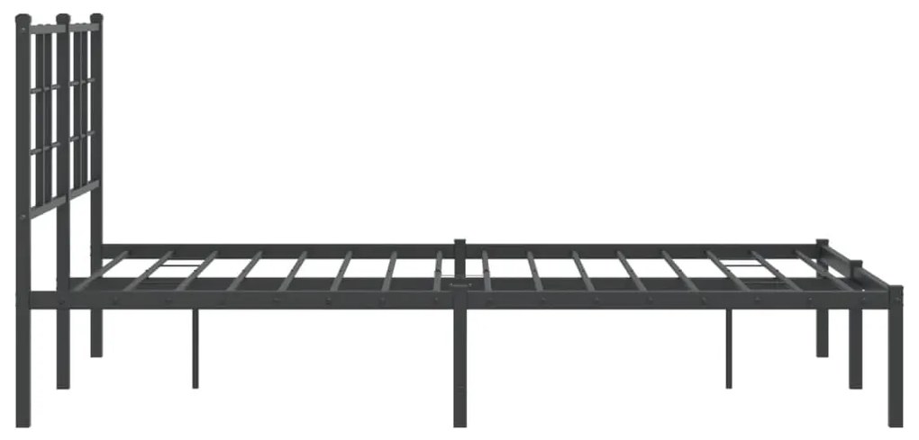 Estrutura de cama com cabeceira 120x190 cm metal preto