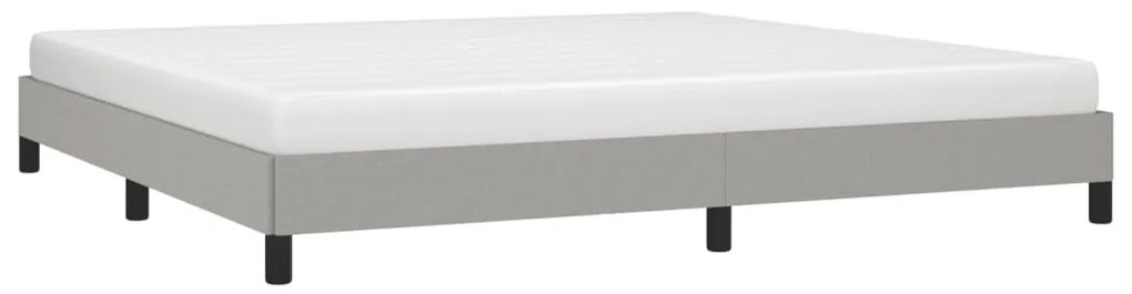 Estrutura de cama sem colchão 200x200 cm tecido cinzento-claro
