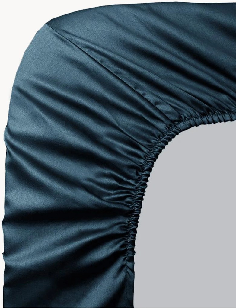 Lençol em cetim de algodão com elástico boxspring Ava