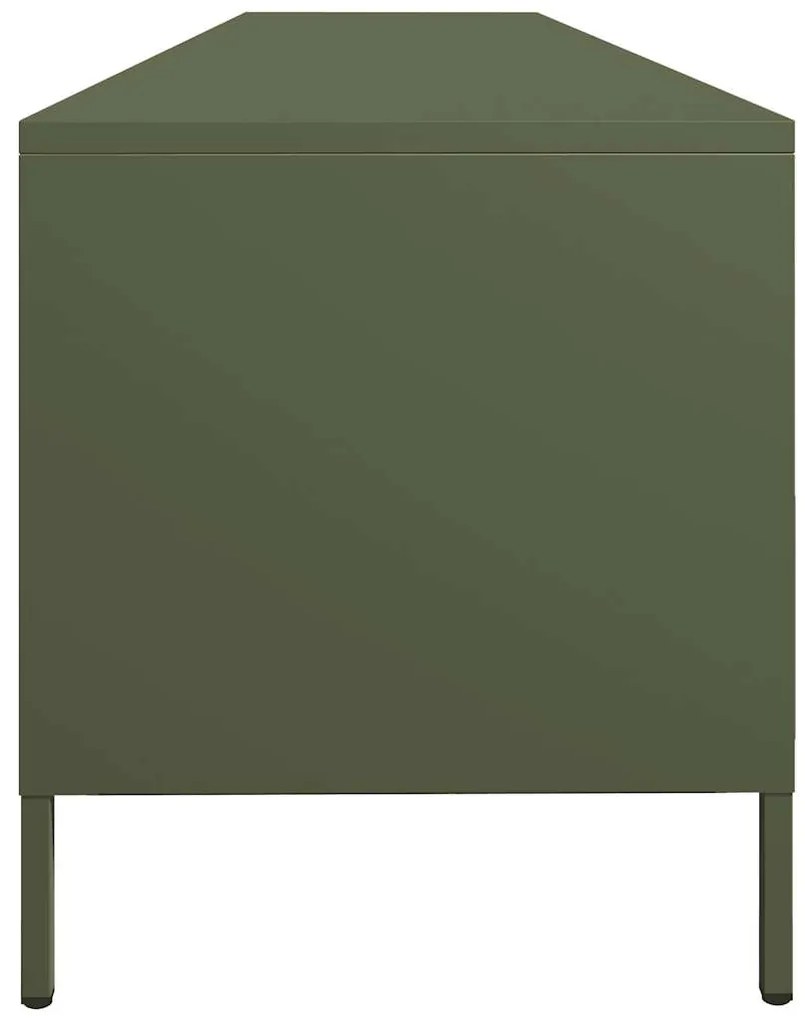 Móvel de TV 202x39x43,5 cm aço laminado a frio verde-azeitona