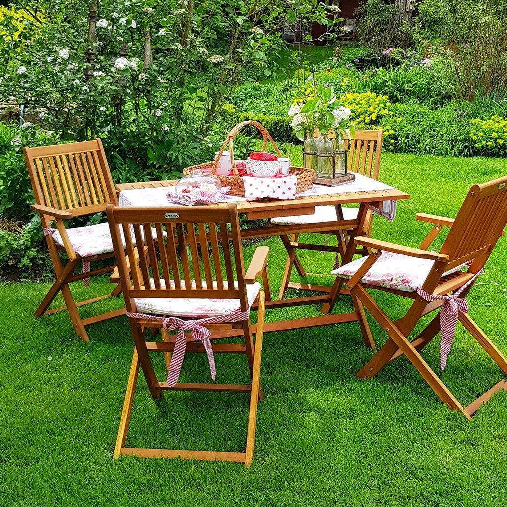 Conjunto de jardim Sydney Comfort de 5 peças em madeira de acácia com certificação FSC®