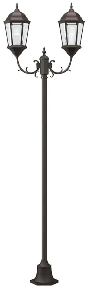 Poste de Luz de Jardim vidaXL 2-Lâmpadas E27 Bronze 220 cm Alumínio