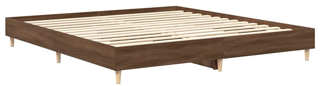 Estrutura cama sem colchão 200x200 cm carvalho castanho