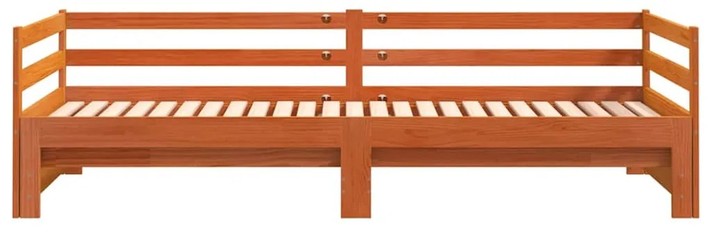 Sofá-cama com gavetão sem colchões 90x190 cm castanho-mel