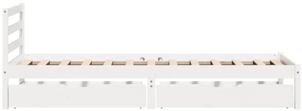 Cama sem colchão 100x200 cm madeira de pinho maciça branco