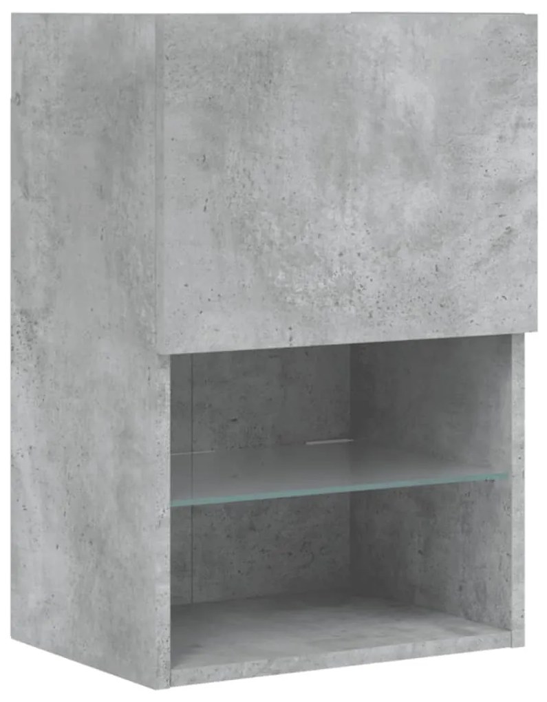Móvel de TV com luzes LED 40,5x30x60 cm cinzento cimento