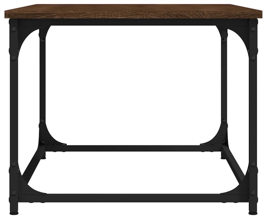Mesa de centro 80x50x40 deriv. madeira/ferro carvalho castanho