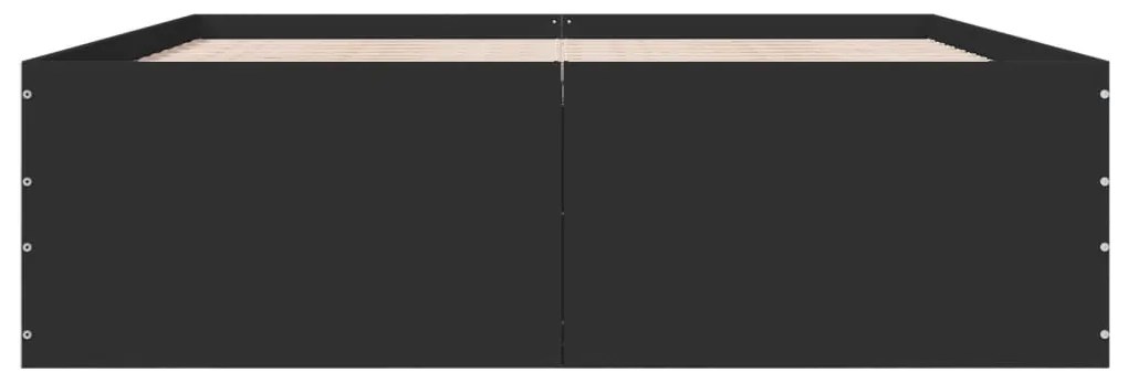 Estrutura de cama 160x200 cm derivados de madeira preto