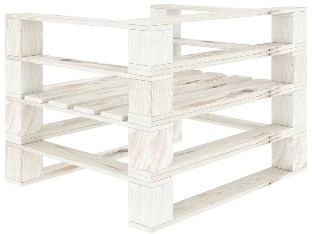 Poltrona de paletes para jardim madeira branco