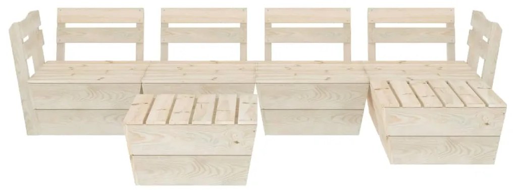 6 pcs conjunto lounge de paletes madeira de abeto impregnada