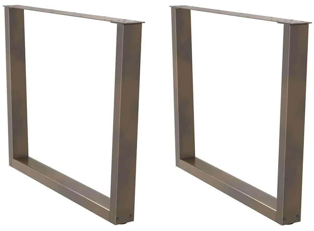 Pés para mesa de jantar em formato de V, 2 peças, aço natural, 100x(72