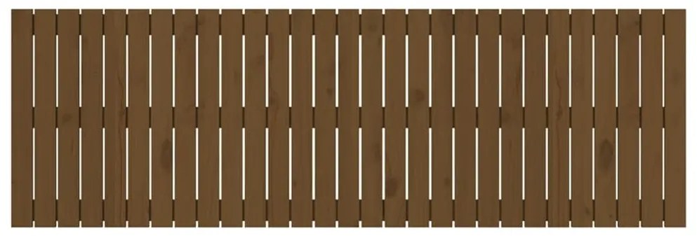 Cabeceira de parede 185x3x60 cm pinho maciço castanho-mel