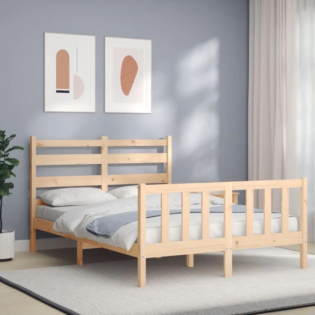 vidaXL Cama sem colchão 120x200 cm madeira de pinho maciça