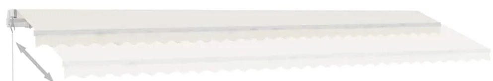 Toldo retrátil manual com LED 600x300 cm cor creme