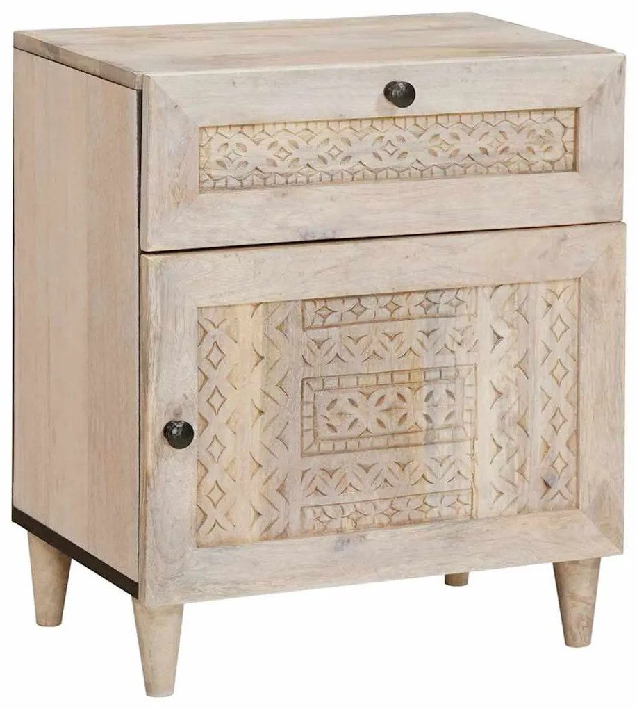 vidaXL Armário de Cabeceira com gaveta com porta Bege 50 x 33 x 60 cm