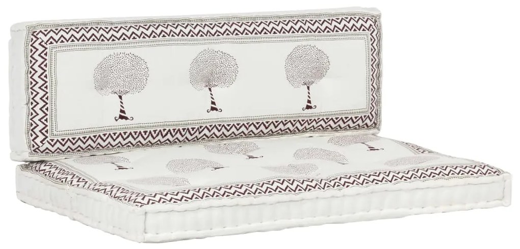 vidaXL Conjunto almofadão jardim para sofá de paletes 2 pcs estampado