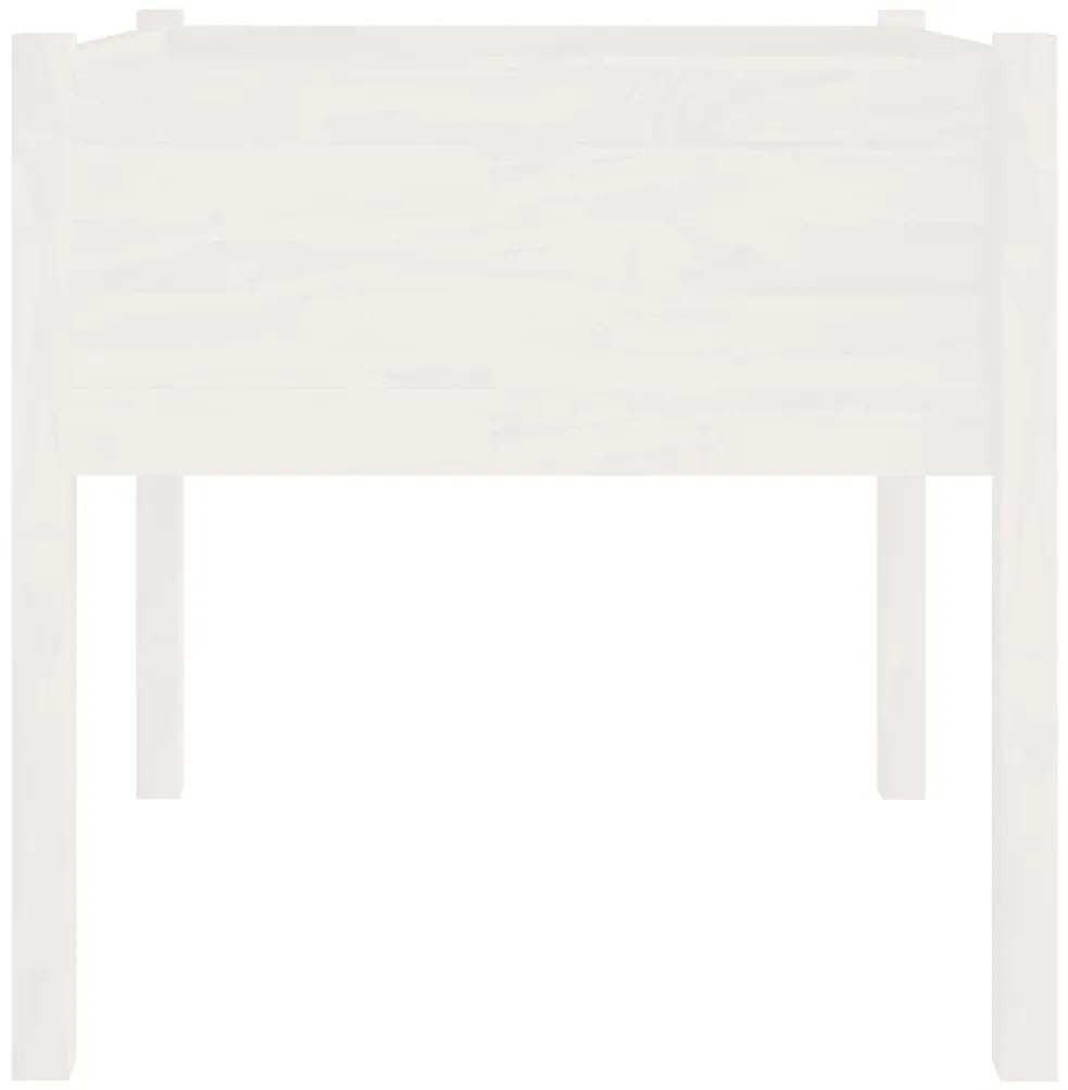 Vaso de jardim 70x70x70 cm madeira de pinho maciça branco