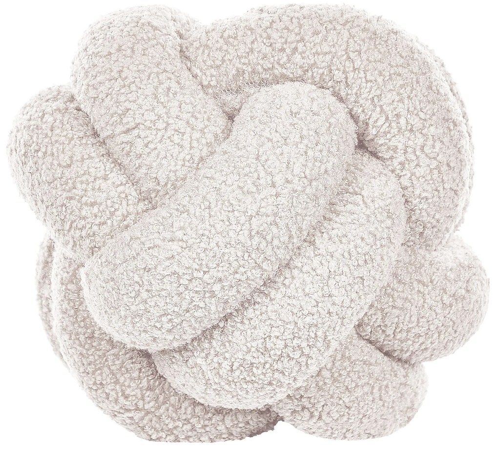 Conjunto de 2 almofadas decorativas com nó em tecido bouclé branco 19 x 19 cm MALNI Beliani