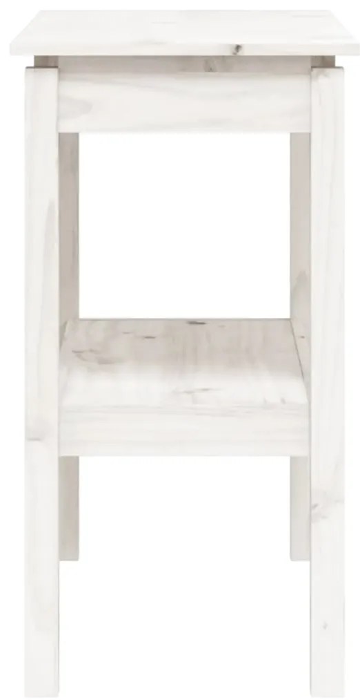 Mesa consola 80x40x75 cm madeira de pinho maciça branco