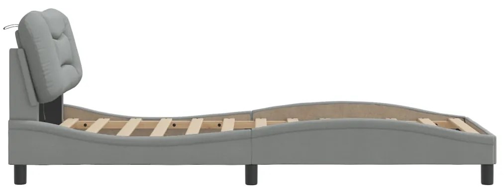 Estrutura de cama com LED sem colchão 90x200 cm tecido