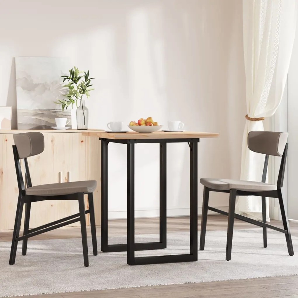 Mesa de jantar estrutura em O 60x60x75,5 cm pinho/aço