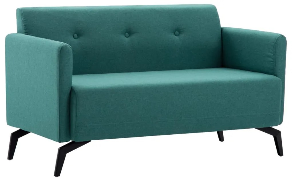 vidaXL Sofá de 2 lugares estofos de tecido 115x60x67 cm verde