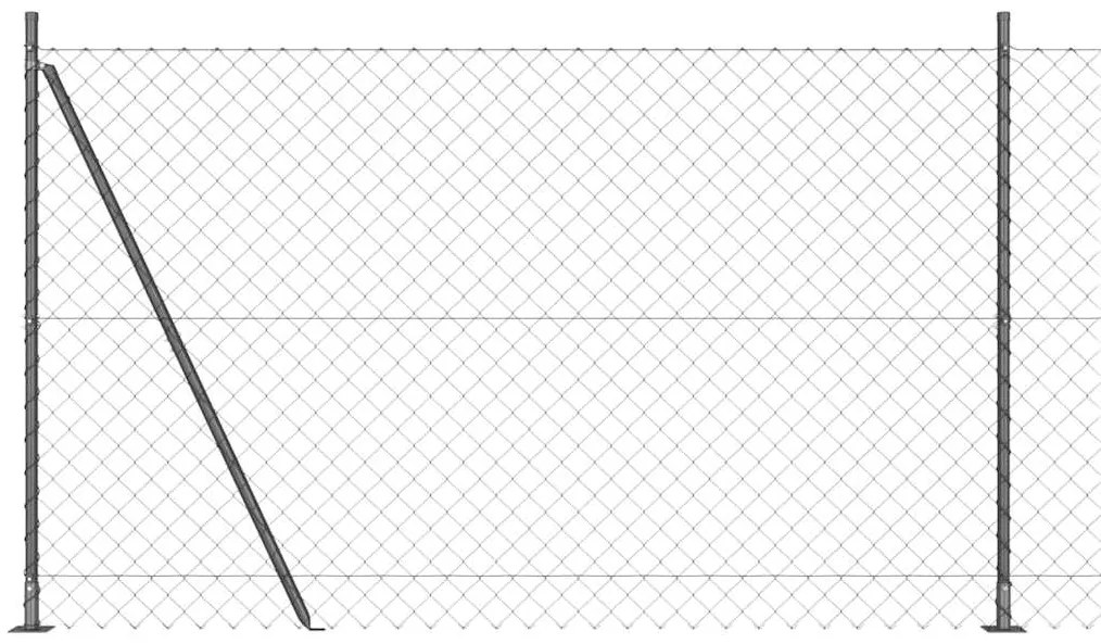 Conjunto de Postes de Cerca Prateado 10 x 1.6 m Aço Galvanizado