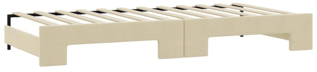 Sofá-cama com gavetão 100x200 cm tecido cor creme