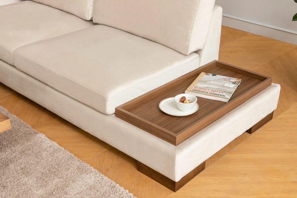 Sofá de Canto Tulip - Bege - 193 cm x 313 cm