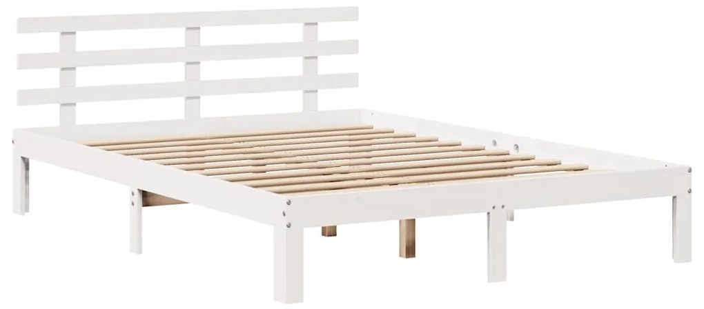 Estrutura de cama com gavetas 160x200 cm pinho maciço branco