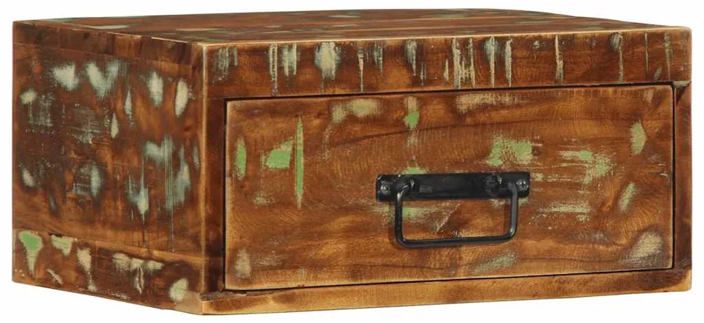 Mesa de cabeceira de parede madeira recuperada maciça