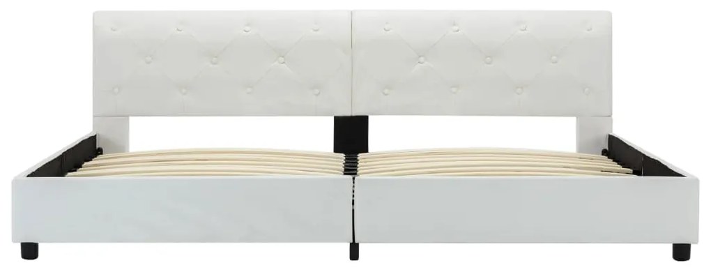 Estrutura de cama 180x200 cm couro artificial branco