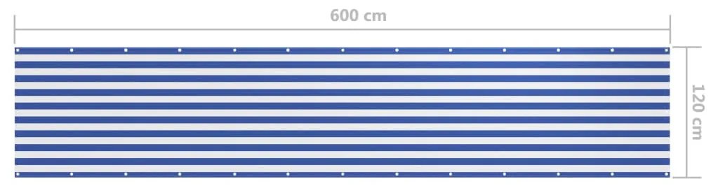 Tela de varanda 120x600 cm tecido Oxford branco e azul