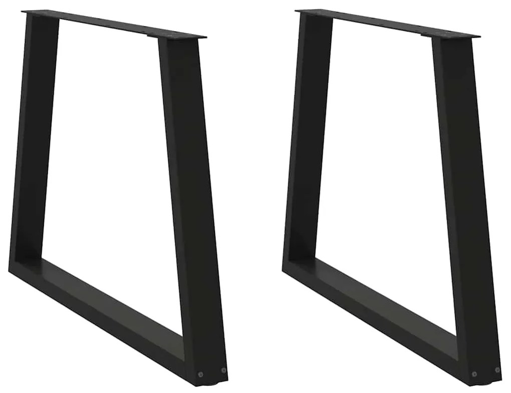 Pernas para mesa de jantar em V, 2 peças, pretas, 90x (72-73,3) cm, aç
