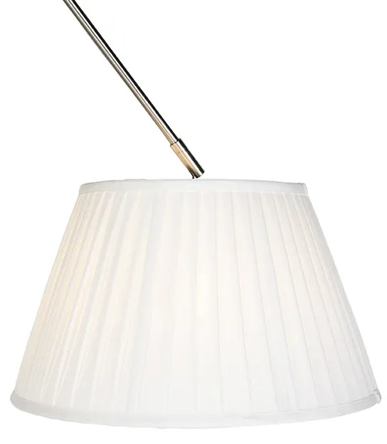 Candeeiro de suspensão em aço com cúpula plissada creme 35 cm - Blitz Clássico / Antigo