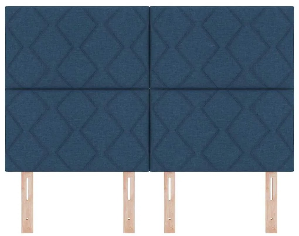 Cabeceira vidaXL Design de Blocos de Diamante Azul 144 cm Tecido