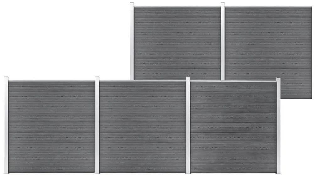 Painel de vedação para jardim 872x186 cm WPC cinzento