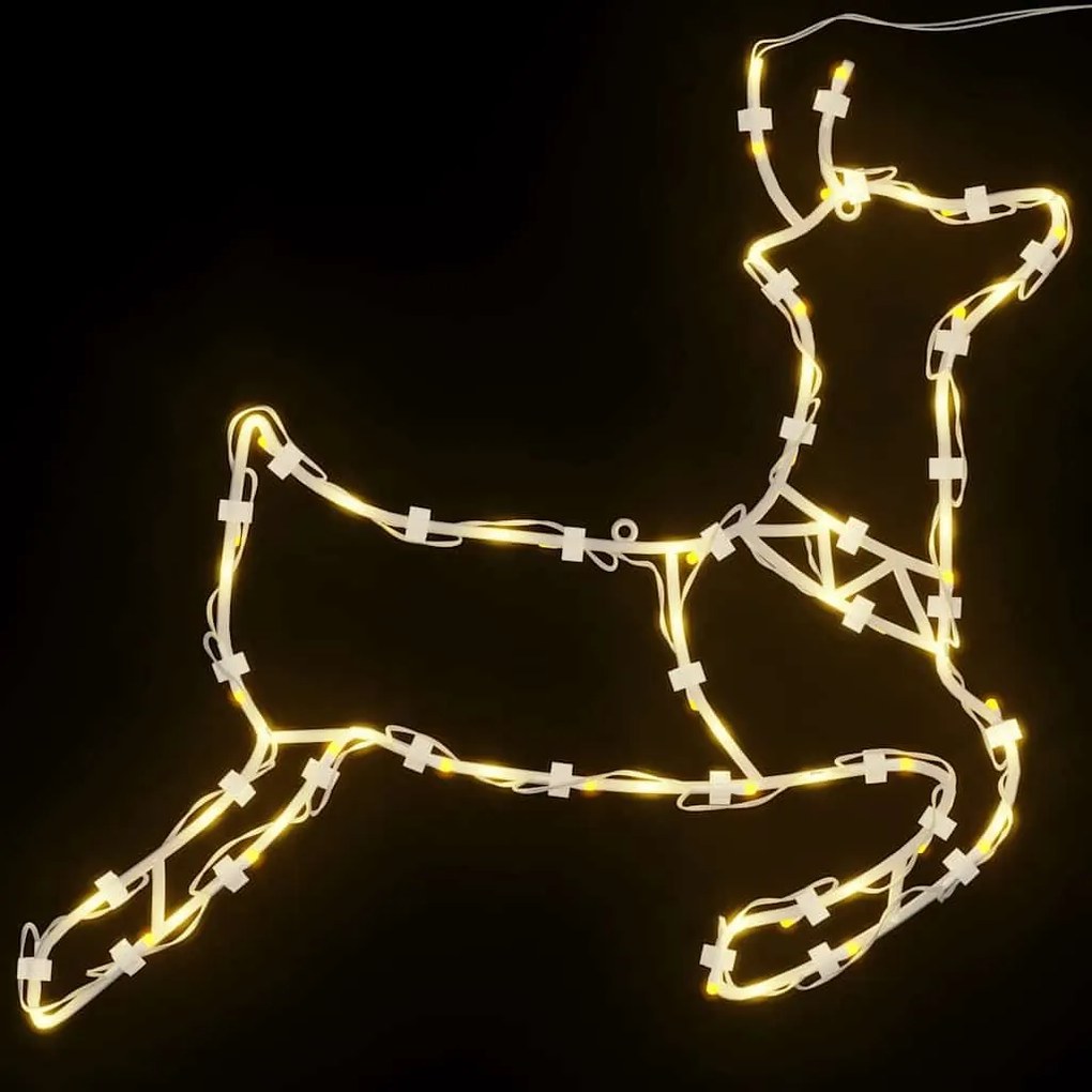 Luzes de Natal Silhueta de rena 2 pcs 35 LEDs branco quente