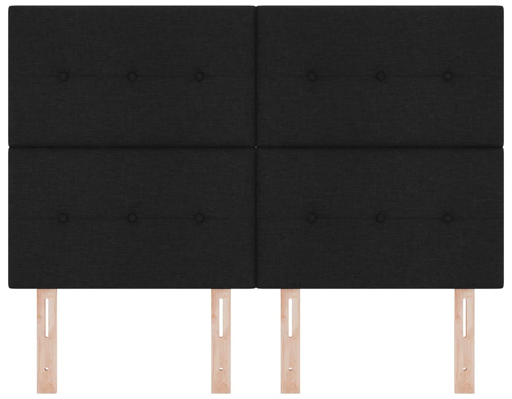 Cabeceira vidaXL Botões Estofados Preto 140 cm Tecido