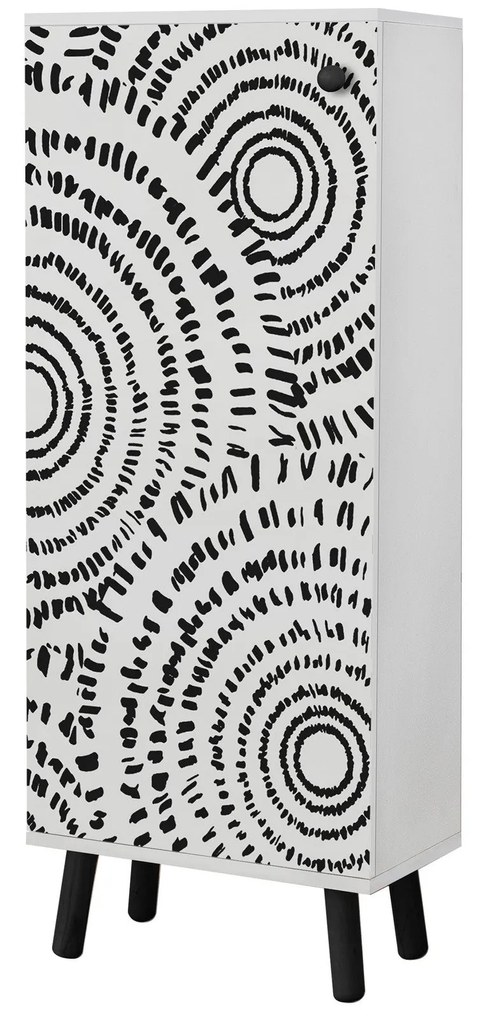 Sapateira Vegas – Branco/Preto – 50x135x38 cm