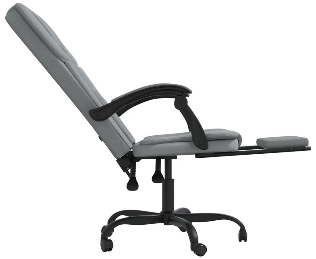 Cadeira de escritório reclinável tecido cinzento-claro