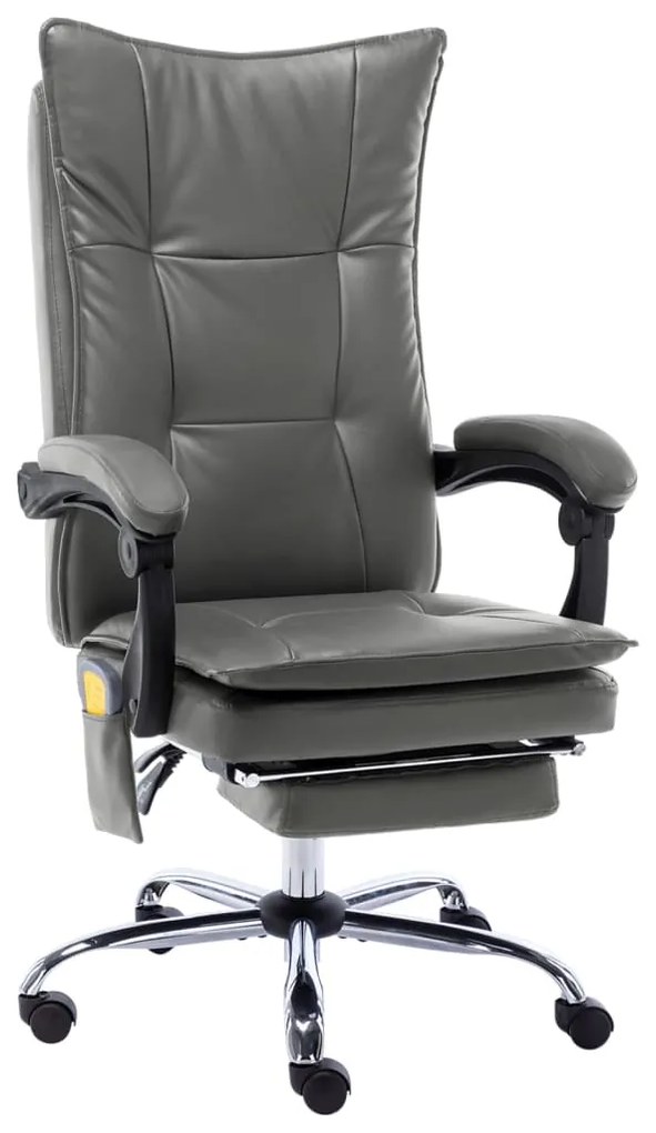 vidaXL Cadeira escritório c/ função massagem couro artific. antracite