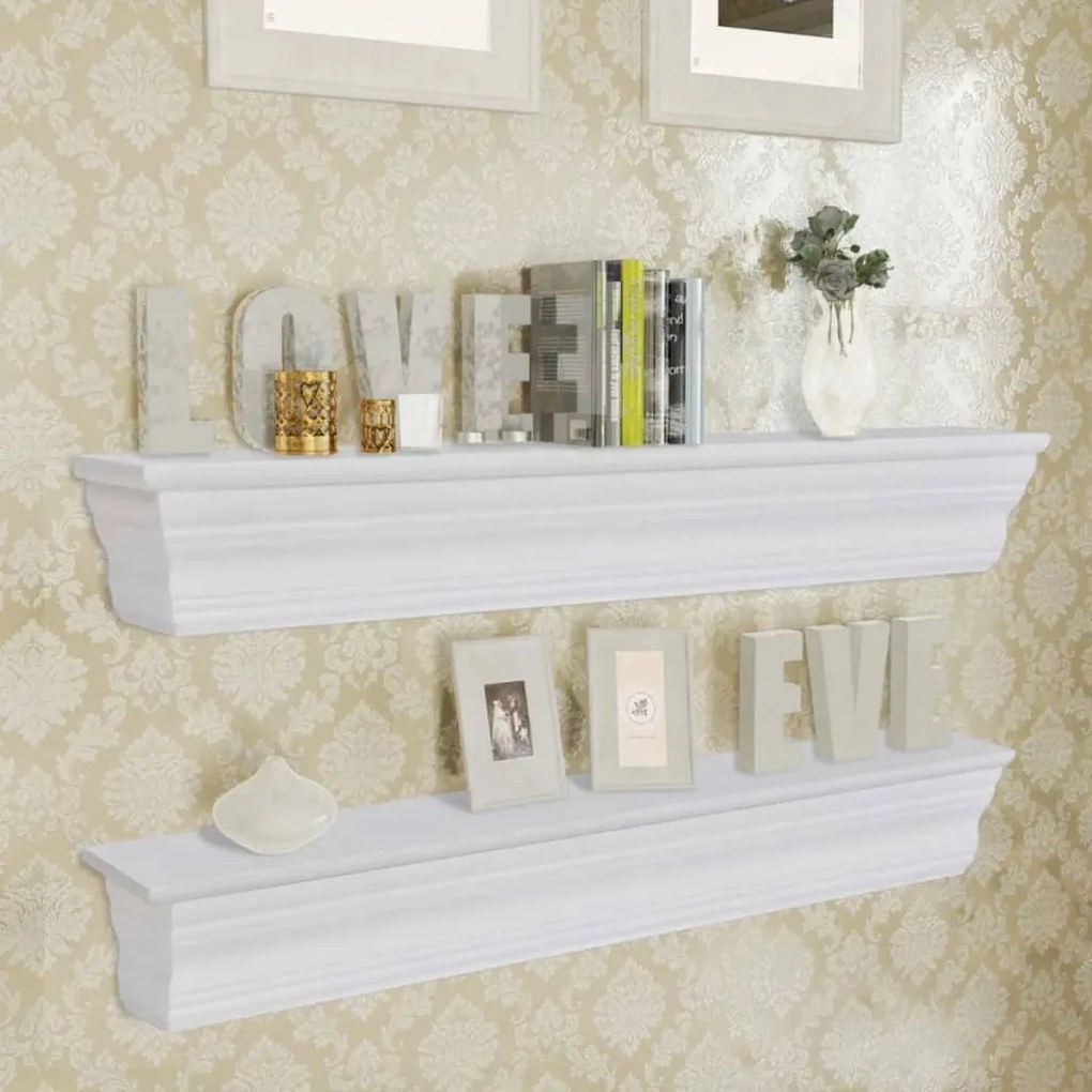 242439 vidaXL Prateleiras de parede Aaliyah 2 pcs branco