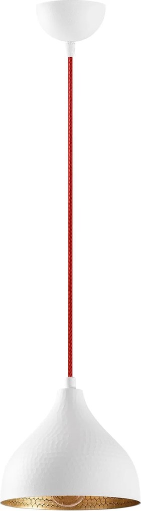 Candeeiro de Teto Tattoo – Branco e Vermelho – 18 x 18 cm