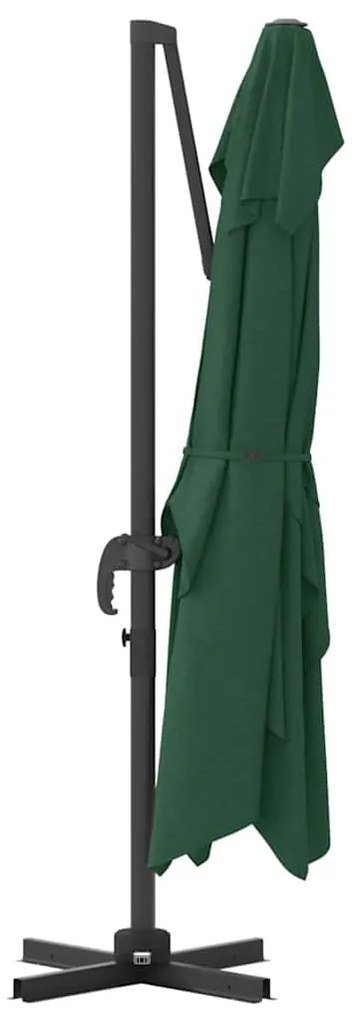 Guarda-Sol Cantilever Roma Verde 352x251x260 cm em Alumínio