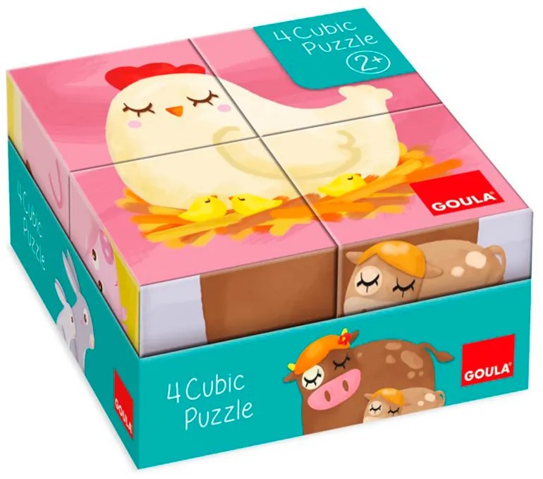 Puzle Goula Cubos de Carton 6 Escenas Diferentes 4 Piezas