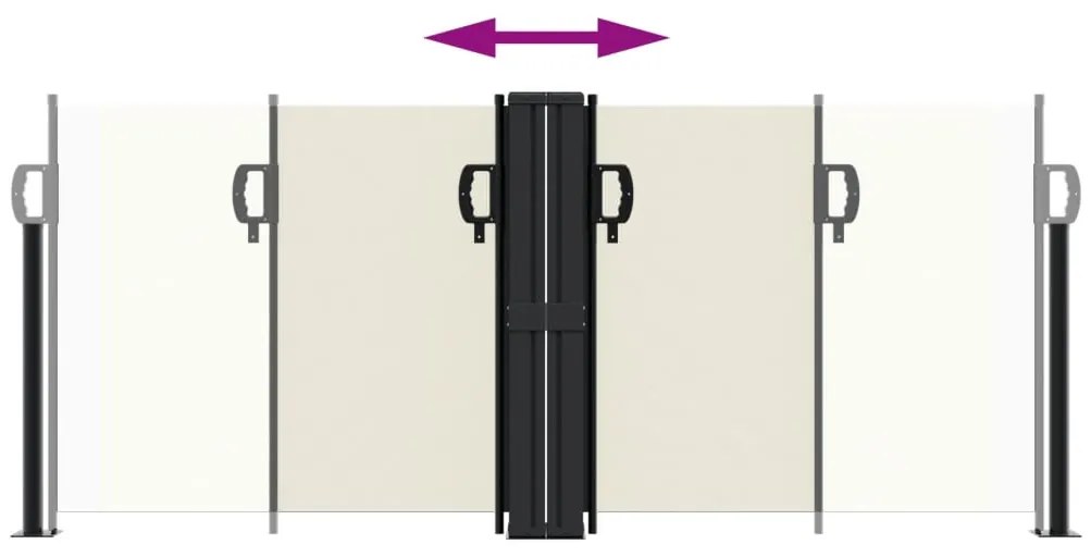 Toldo lateral retrátil 100x600 cm creme