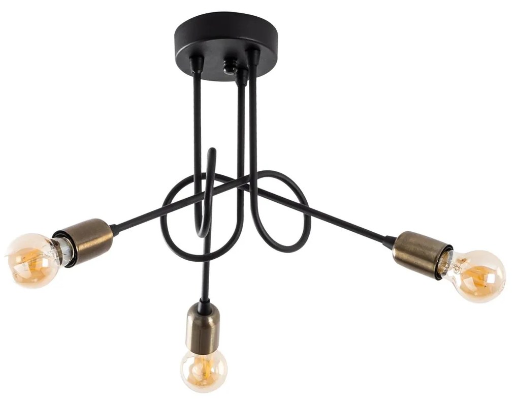 Candeeiro de Teto Viraj – Preto Antigo – 46 x 46 cm