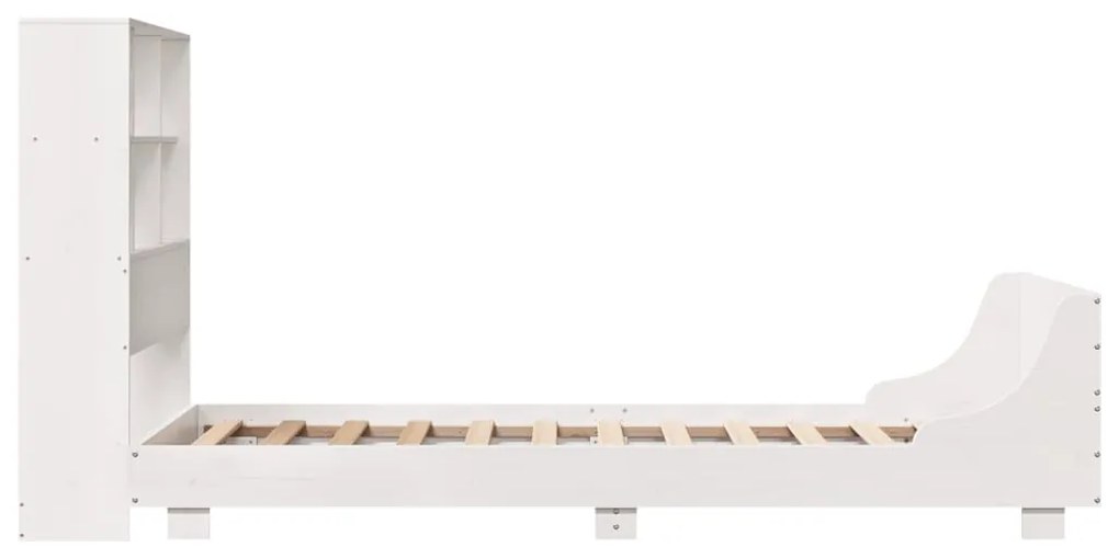Cama sem colchão 90x190 cm madeira de pinho maciça branco